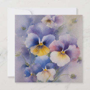 Violet Pansy Aquarel Stijl Hallo Sympathie Kaart