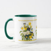 Violet Pansy Botanique Floral Art Café Mug (Gauche)