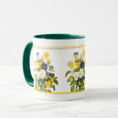 Violet Pansy Botanique Floral Art Café Mug (Devant gauche)