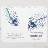 violet paon bi pli programme de mariage (Devant / Derrière)