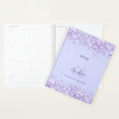 Violet parties scintillant monogramme initiales sc (Devant avec enveloppe)