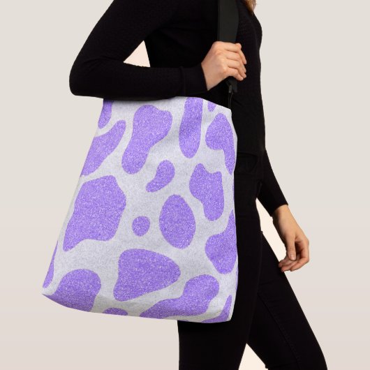 Violet partout sur la vache Sac fourre-tout d'impr (De près)