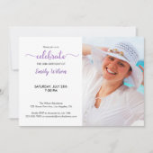 Violet Pattern 30th Birthday Photo Invitation Kaart (Voorkant)