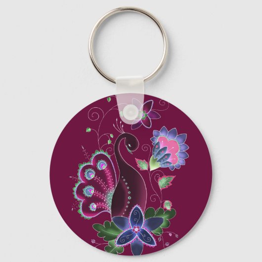 Violet Peacock Sleutelhanger (Voorkant)