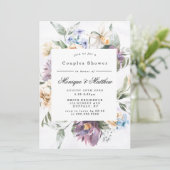 Violet Peony Fleurs sauvages Couples Invitations d (Debout devant)