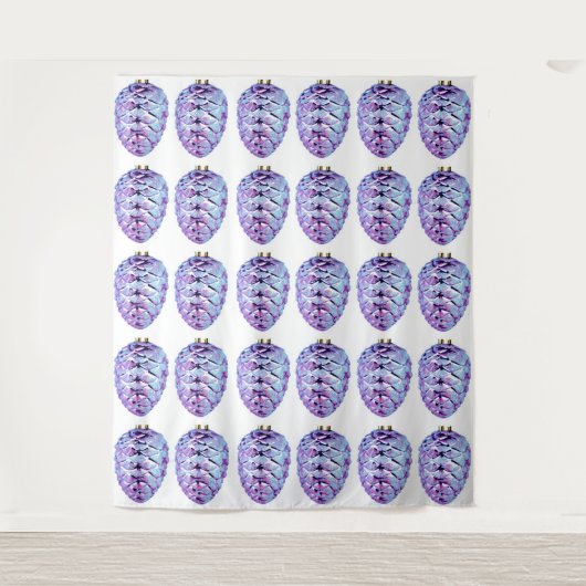 Violet Pinecones Tapestry Wandkleed (Voorkant)