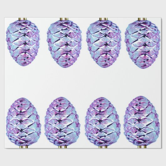 Violet Pinecones — Verpakkingspapier Cadeaupapier (Vlak)