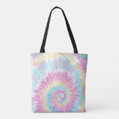 Violet Pink Blue Tie Dye Abstract Monogram Draagtas (Achterkant)