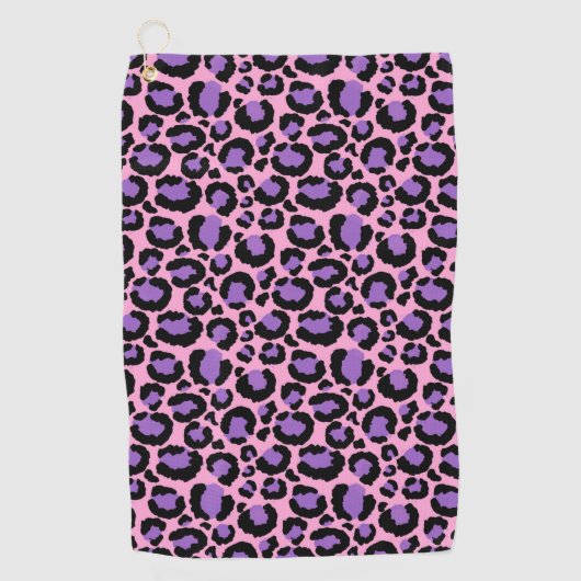 Violet Pink Cheetah Leopard Pattern Dierenvriend Golfhanddoek (Voorkant)