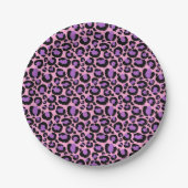 Violet Pink Cheetah Leopard Pattern Dierenvriend Papieren Bordje (Voorkant)