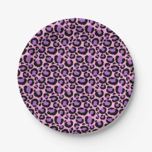Violet Pink Cheetah Leopard Pattern Dierenvriend Papieren Bordje