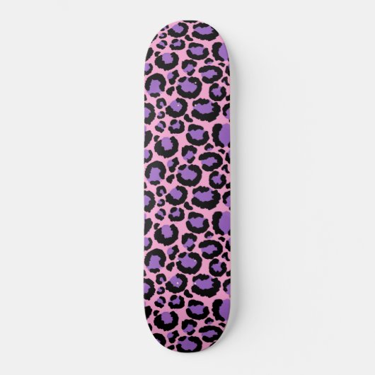 Violet Pink Cheetah Leopard Pattern Dierenvriend Skateboard (Voorkant)