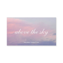 Violet pink clouds zen sunset sky photograph card