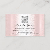 Violet Pink Gold Flower Logo Event Planner QRCode Visitekaartje (Achterkant)