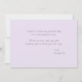 Violet Pioen Rozen  Wil je mijn bloemenmeisje zijn Kaart (Achterkant)