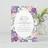 Violet, Plum en Blush Bloemen Sip en See Kaart (Staand voorkant)