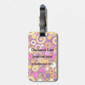 Violet Polka Dot Pattern Bagagelabel (Achterkant verticaal)