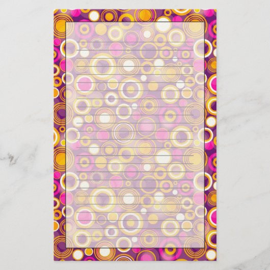 Violet Polka Dot Pattern Briefpapier (Voorkant)