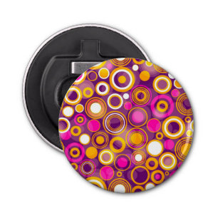 Violet Polka Dot Pattern Button Flesopener
