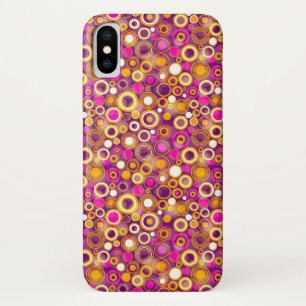 Violet Polka Dot Pattern iPhone X Hoesje