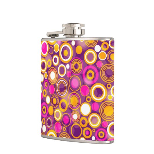 Violet Polka Dot Pattern Heupfles (Links)