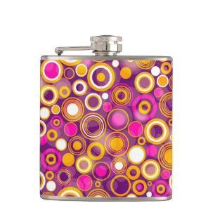 Violet Polka Dot Pattern Heupfles