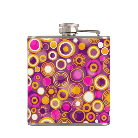 Violet Polka Dot Pattern Heupfles (Achterkant)