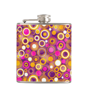 Violet Polka Dot Pattern Heupfles