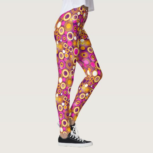 Violet Polka Dot Pattern Leggings (Rechts)