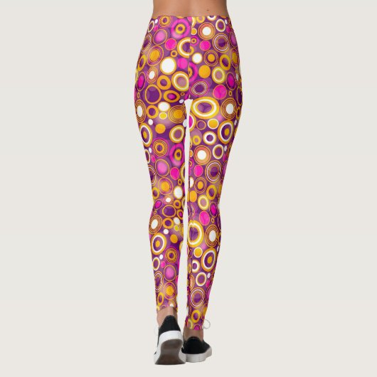 Violet Polka Dot Pattern Leggings (Achterkant)