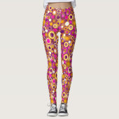 Violet Polka Dot Pattern Leggings (Voorkant)