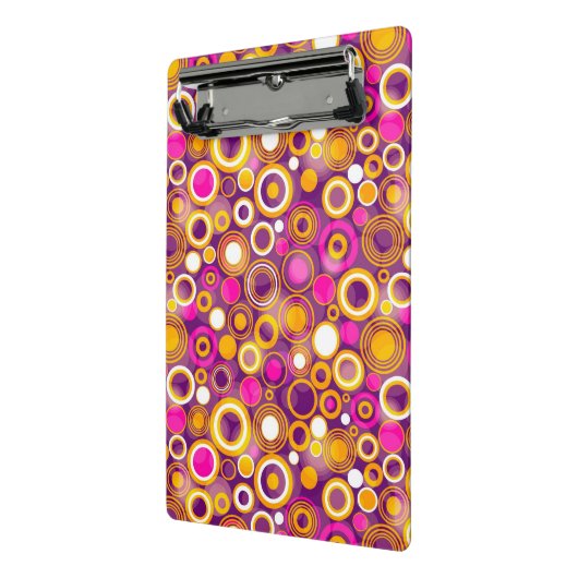 Violet Polka Dot Pattern Mini Klembord (Angled2)