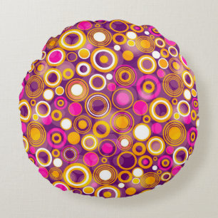 Violet Polka Dot Pattern Rond Kussen
