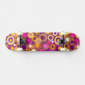 Violet Polka Dot Pattern Skateboard (Horizontaal)