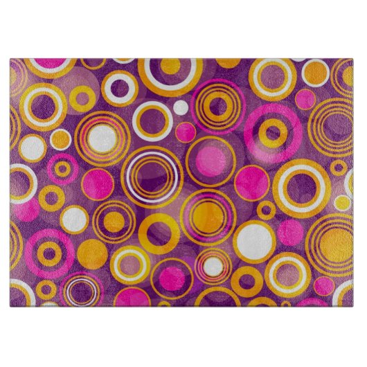 Violet Polka Dot Pattern Snijplank (Voorkant)