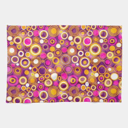 Violet Polka Dot Pattern Theedoek (Horizontaal)