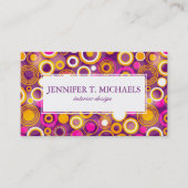 Violet Polka Dot Pattern Visitekaartje (Voorkant)