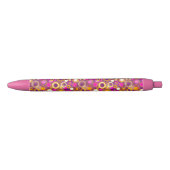 Violet Polka Dot Pattern Zwarte Inkt Pen (Voorkant)