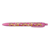 Violet Polka Dot Pattern Zwarte Inkt Pen (Bodem)