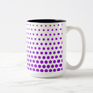 Violet Polka Dots Modern White Tweekleurige Koffiemok