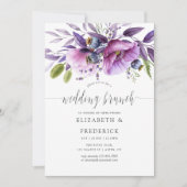 Violet Poppy Floral Mariage Brunch Invitation (Devant)