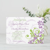 Violet pourpre citron vert Faire-part de mariage f (Debout devant)