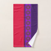 Violet, pourpre et cerise Rouge moderne Mandala (Serviette à main)
