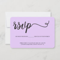 Violet Pourpre RSVP sans envoyer de siège réservé