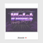 Violet Prénom lila retro Sticker (Feuille)