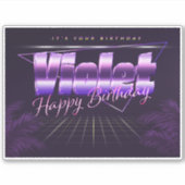 Violet Prénom lila retro Sticker (Devant)