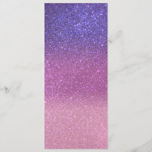 Violet Princess Blush Pink Triple Glitter Ombre Menu (Achterkant)