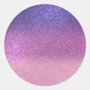 Violet Princess Blush Pink Triple Glitter Ronde Sticker