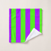 Violet Psychédélique Électrique Et Vert Arlequin (Gant de toilette)