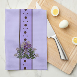 Violet Purple flowers Relax Cup kitchen towel Theedoek